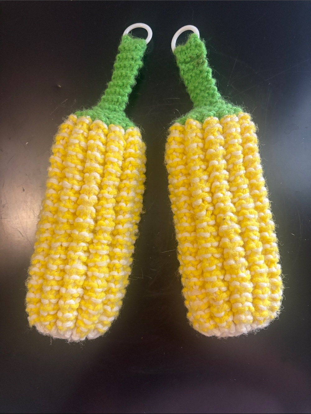 Handmade crochet corn oven mitt grabbers